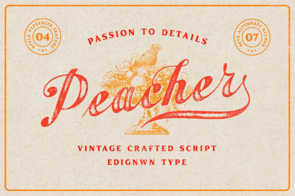 Discover Peacher: A Retro-Styled Cursive Font for Editorial Design